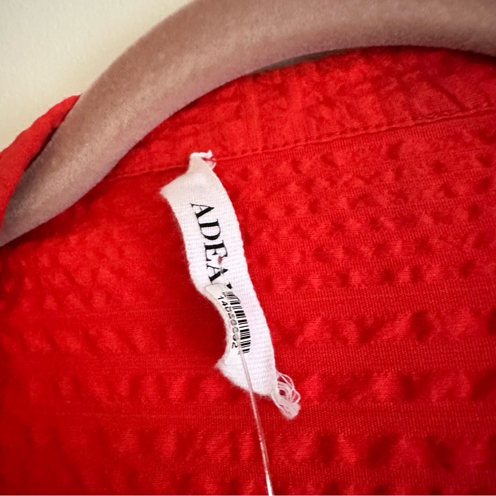 Adeam • Red Wrap Ruffle Dress - Picture 4 of 9